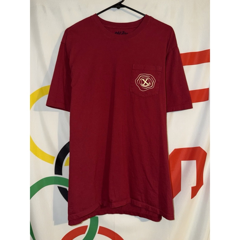 Old Row T Shirt Large Makers Mark Whiskey Pocket Tee Red College